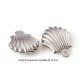 6 breloques acier inoxydable coquille St Jacques 14x11mm