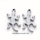 8 breloques gecko  acier inoxydable 17x9mm