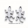 8 breloques gecko  acier inoxydable 17x9mm