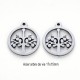 10 breloques acier inoxydable abre de vie 17x15mm