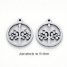 8 breloques acier inoxydable arbre de vie 17x15mm