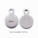 10 breloques sequin rond acier inoxydable 10x7mm