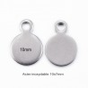 10 breloques sequin rond acier inoxydable 10x7mm