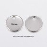 10 breloques sequins ronds acier inoxydable 12mm