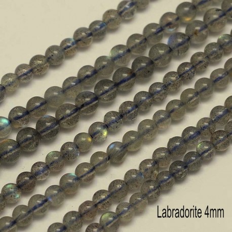 20 Perles rondes labradorite grade AA 4mm