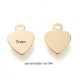 10 sequins coeur acier inoxydable or 7x6mm