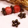 10 perles intercalaire étoile fleur  métal bronze 7x3mm