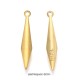 8 pendentifs sequin acier inoxydable or  316L losange 20x3.5 x1mm