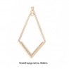 2 grands pendentifs losange doré multi attache 89x46mm