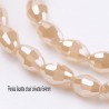 20 perles facette bohème chair irrisées 6x4mm