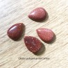 2 cabochons goutte goldstone chocolat 13x18mm