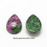 2 cabochons pierre naturelle goutte rubis zoïsite 13x18mm