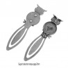 2 supports marque page cabochon hibou argenté 20mm