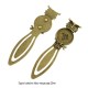 2 supports marque page cabochon rond hibou bronze 20mm +verre 20mm