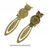 2 supports marque page cabochon rond hibou bronze 20mm