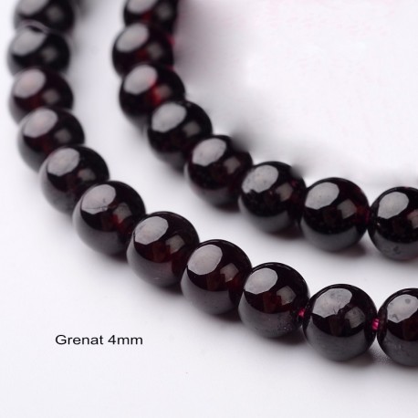 20 perles de  gemme de grenat rouge foncé  4mm ronde