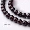 20 perles de  gemme de grenat rouge foncé  4mm ronde