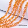 4mm : 30 perles cristal AB orange prisme mauve
