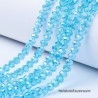 4mm 30 perles cristal AB bleu  prisme mauve