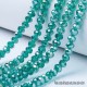 4mm 50 perles cristal AB vert bouteille  prisme doré