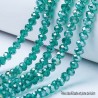 4mm: 30 perles cristal AB vert bouteille  prisme doré