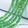 4mm 50 perles cristal AB vert clair  prisme doré