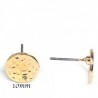 Boucle d'oreille clou doré ronde martelé 10mm x1 paire