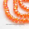 6mm : 20 perles cristal AB orange prisme mauve