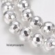 10 perles hématite 8mm plaqué argent grade AA