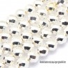 10 perles facette ronde hématite plaqué  argent grade AA 6mm