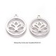 4 Pendentifs acier inoxydable 304 fleur de lotus 26x22mm