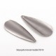 6 Breloques gouttes acier inoxydable 304 bombées 27x8mm