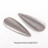 6 Breloques gouttes acier inoxydable 304 bombées 27x8mm