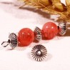 10 perles intercalaire toupie métal argenté striée 8mm