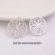 6 estampes connecteur laiton plaqué argent rosace 23x20mm