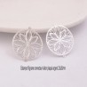 2 Estampes 23x30mm laiton plaqué argent rosace