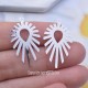 2 Estampes 29x19mm coeur de soleil  laiton plaqué argent