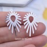 2 Estampes 29x19mm coeur de soleil  laiton plaqué argent