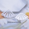2 Estampes 32x22mm triangle laiton plaqué argent
