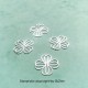 4 estampes laiton plaqué argent fleur 35x20mm