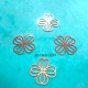 4 estampes filigrane aliton or rose fleur 35x20mm
