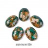 1 cabochon gemme 18.5x25.5mm jaspe impérial vert/orange