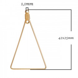 2 connecteurs triangle support boucle d'oreille  doré  42x25mm