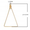 2 connecteurs triangle support boucle d'oreille  doré  42x25mm