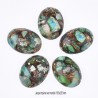 1 cabochon gemme jaspe impérial vert /or 18.5x25.5mm