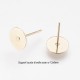 1 paire boucle d'oreille puce plateau 8mm acier or