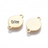 10 connecteurs acier or rond plat 10x14mm
