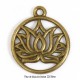 10 breloques médaillon fleur de  lotus zinc bronze 22x19mm