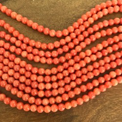 20 perles pierre jade ronde orange mandarine 6mm