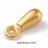 10 breloques goutte finition acier or 7,5x2,5mm